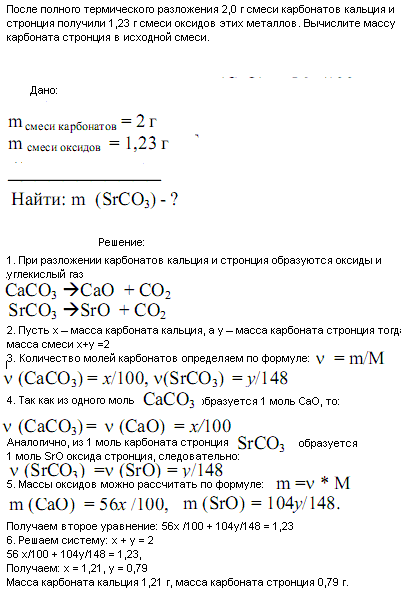 Разложение карбоната кальция