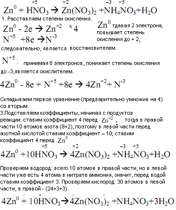 Zn no3 2 уравнение реакции