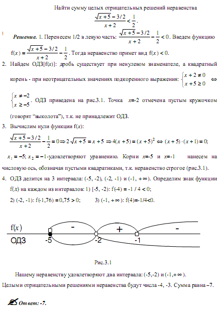 Найдите сумму целых