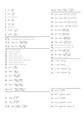 90 тригонометрических формул